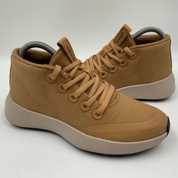 Allbirds Wool Runner-up Mizzle Tan Brown Mid Top Sneakers Womens 6.5 - Picture 2 of 9